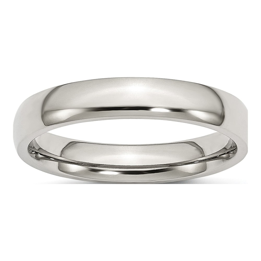 Stainless Steel 4mm Half Round Comfort-Fit Wedding Band