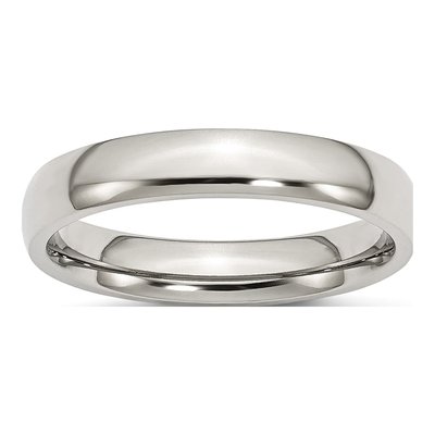 Stainless Steel 4mm Half Round Comfort-Fit Wedding Band