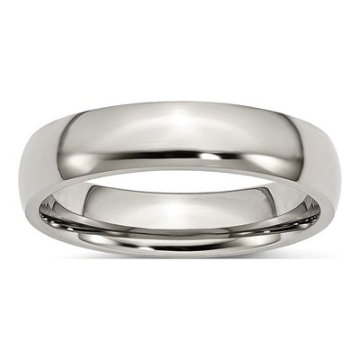 Stainless Steel 5mm Comfort-Fit Wedding Band