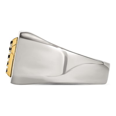 Stainless Steel Sapphire Cross Signet Ring – view 4