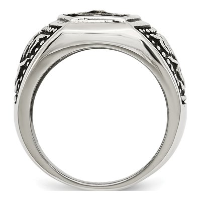 Men's Stainless Steel Cross Ring – view 3