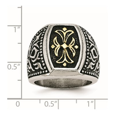 Men's Stainless Steel Cross Ring – view 8