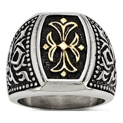 Men's Stainless Steel Cross Ring