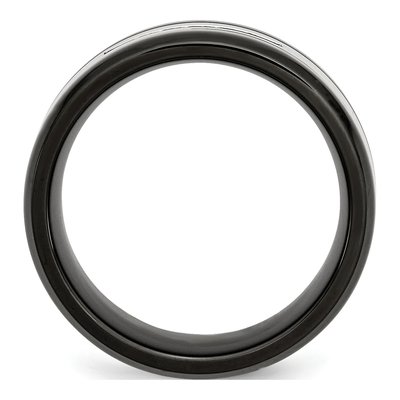 Black Stainless Steel 1/4 ct tw Diamond Wedding Band – view 4