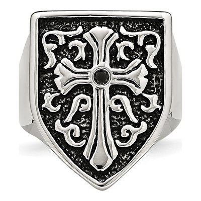 Men's Stainless Steel 1/20 ct tw Diamond Ring – view 6