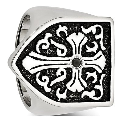 Men's Stainless Steel 1/20 ct tw Diamond Ring – view 7