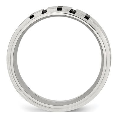 Black Stainless Steel 1/6 ct tw Diamond Wedding Band – view 4