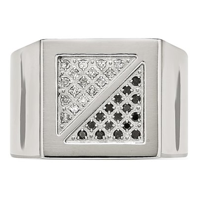 Men's Stainless Steel 1/4 ct tw Diamond Ring – view 5