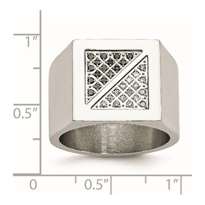Men's Stainless Steel 1/4 ct tw Diamond Ring – view 8
