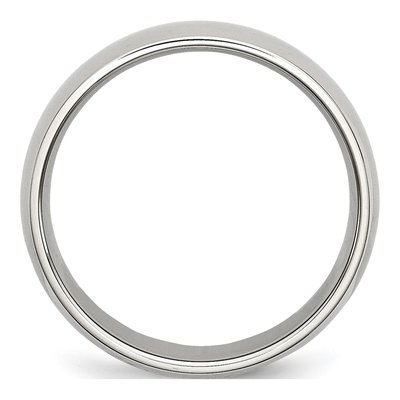 Stainless Steel 6mm Half Round Comfort-Fit Wedding Band – view 5