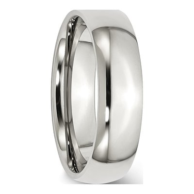 Stainless Steel 6mm Half Round Comfort-Fit Wedding Band – view 7