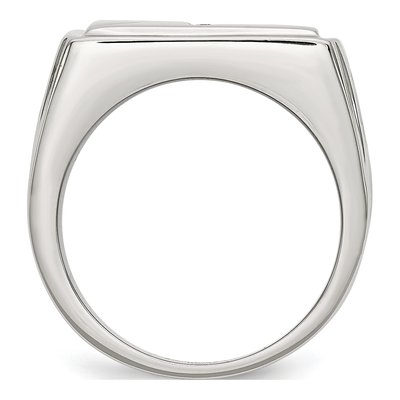 Men's Stainless Steel 1/15 ct tw Diamond Cross Ring – view 4