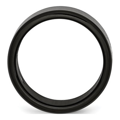 Black Stainless Steel 9mm Cross Wedding Band – view 4