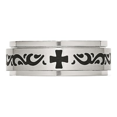 Stainless Steel 8mm Spinner Wedding Band – view 4