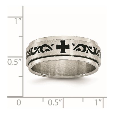 Stainless Steel 8mm Spinner Wedding Band – view 7