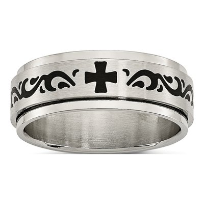 Stainless Steel 8mm Spinner Wedding Band