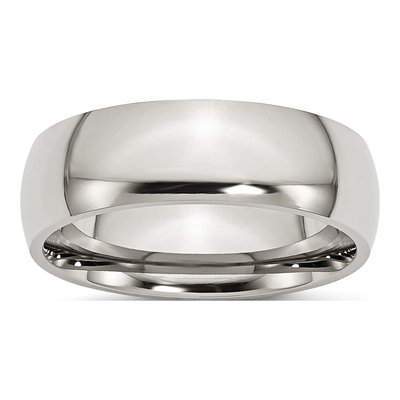 Stainless Steel 7mm Comfort-Fit Wedding Band