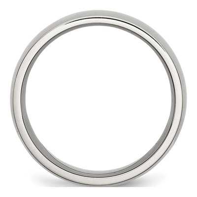 Stainless Steel 8mm Half Round Comfort-Fit Wedding Band – view 3