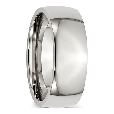 Stainless Steel 8mm Half Round Comfort-Fit Wedding Band – view 5