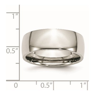 Stainless Steel 8mm Half Round Comfort-Fit Wedding Band – view 7
