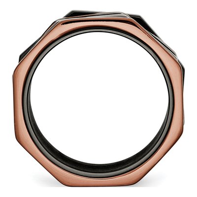 Black Stainless Steel Black Brown Spinner Ring – view 3