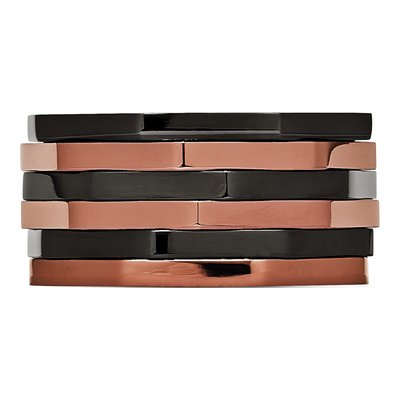 Black Stainless Steel Black Brown Spinner Ring – view 4