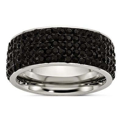 Stainless Steel Crystal Eternity Band