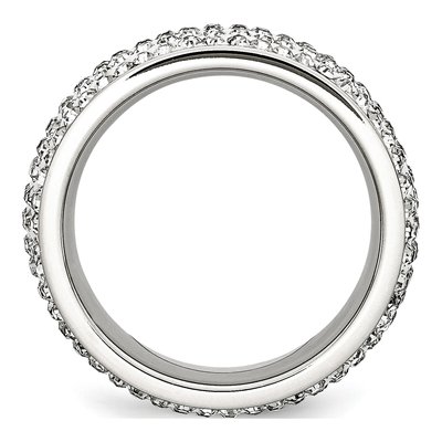 Stainless Steel Crystal Eternity Band – view 3