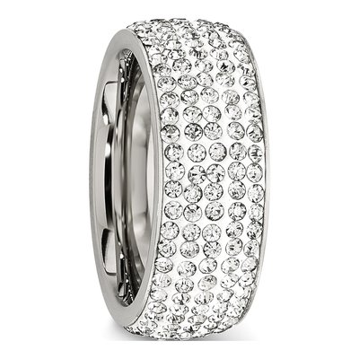 Stainless Steel Crystal Eternity Band – view 5