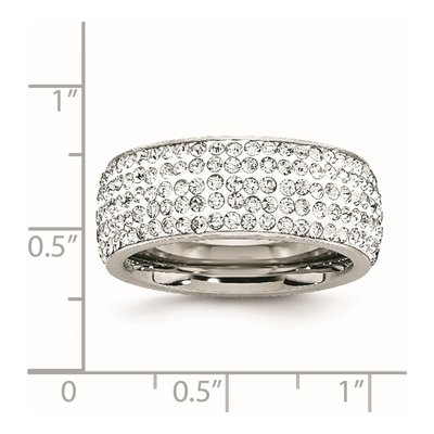 Stainless Steel Crystal Eternity Band – view 7