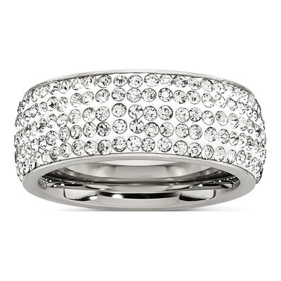 Stainless Steel Crystal Eternity Band