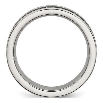 Stainless Steel 8mm Black Ceramic Wedding Band – view 3