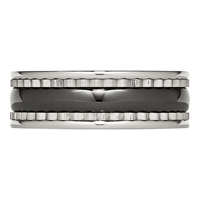 Stainless Steel 8mm Black Ceramic Wedding Band – view 4