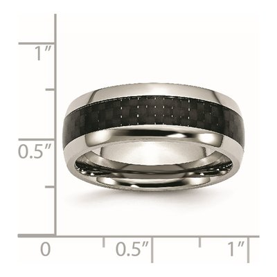 Stainless Steel 8mm Black Carbon Fiber Comfort-Fit Wedding Band – view 8