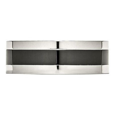 Stainless Steel 8mm Black Ceramic Wedding Band – view 4