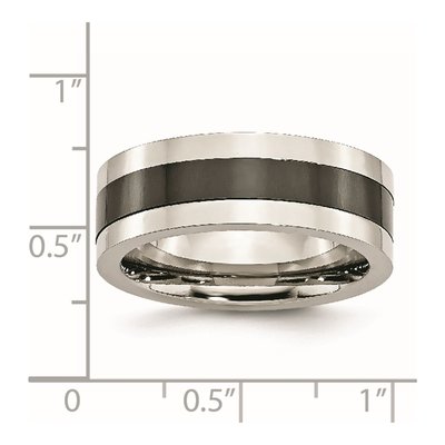 Stainless Steel 8mm Black Ceramic Wedding Band – view 7