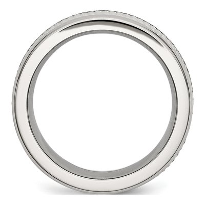 Stainless Steel 8mm Mesh Center Wedding Band – view 3
