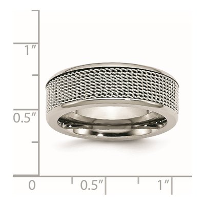 Stainless Steel 8mm Mesh Center Wedding Band – view 7