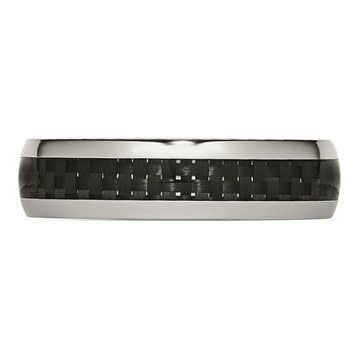 Stainless Steel 6mm Black Carbon Fiber Wedding Band – view 5