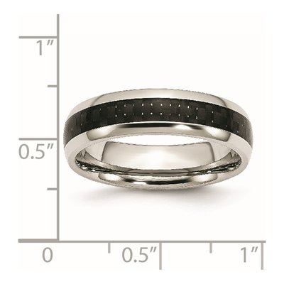 Stainless Steel 6mm Black Carbon Fiber Wedding Band – view 8