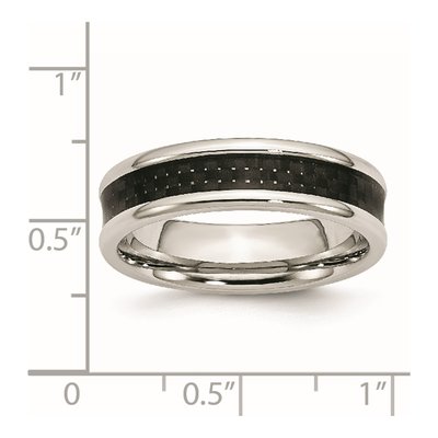 Stainless Steel 6mm Black Carbon Fiber Wedding Band – view 8