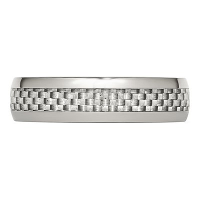 Stainless Steel 6mm Carbon Fiber Comfort-Fit Wedding Band – view 5