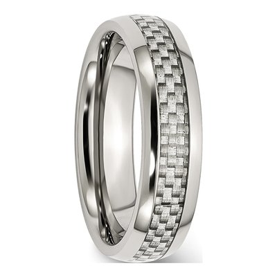 Stainless Steel 6mm Carbon Fiber Comfort-Fit Wedding Band – view 6