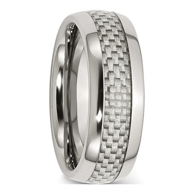 Stainless Steel 8mm Carbon Fiber Wedding Band – view 6