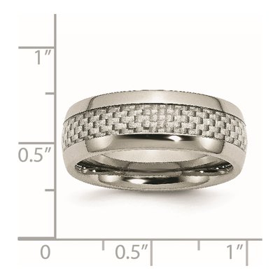 Stainless Steel 8mm Carbon Fiber Wedding Band – view 8