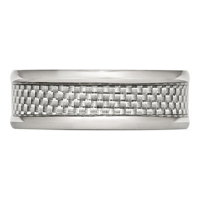 Stainless Steel 8mm Carbon Fiber Wedding Band – view 4