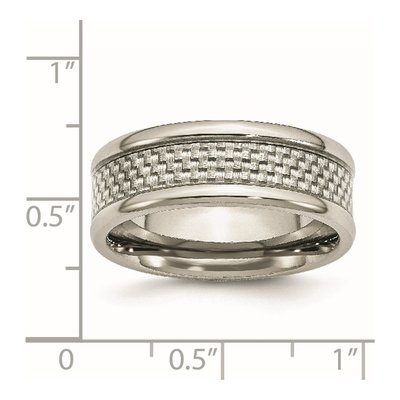 Stainless Steel 8mm Carbon Fiber Wedding Band – view 7