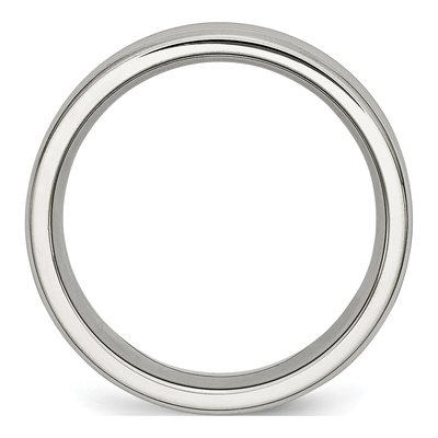 Stainless Steel 8mm Grooved Comfort-Fit Wedding Band – view 5