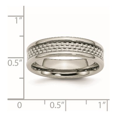 Stainless Steel 6mm Carbon Fiber Wedding Band – view 7