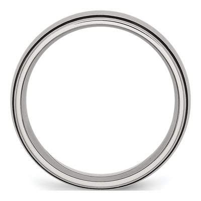 Stainless Steel 8mm Black Rubber Wedding Band – view 4